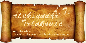 Aleksandar Trlaković vizit kartica